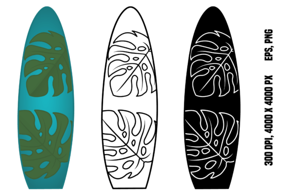 Download Surfboard Set. Summer Water Sports - Premium Bundle